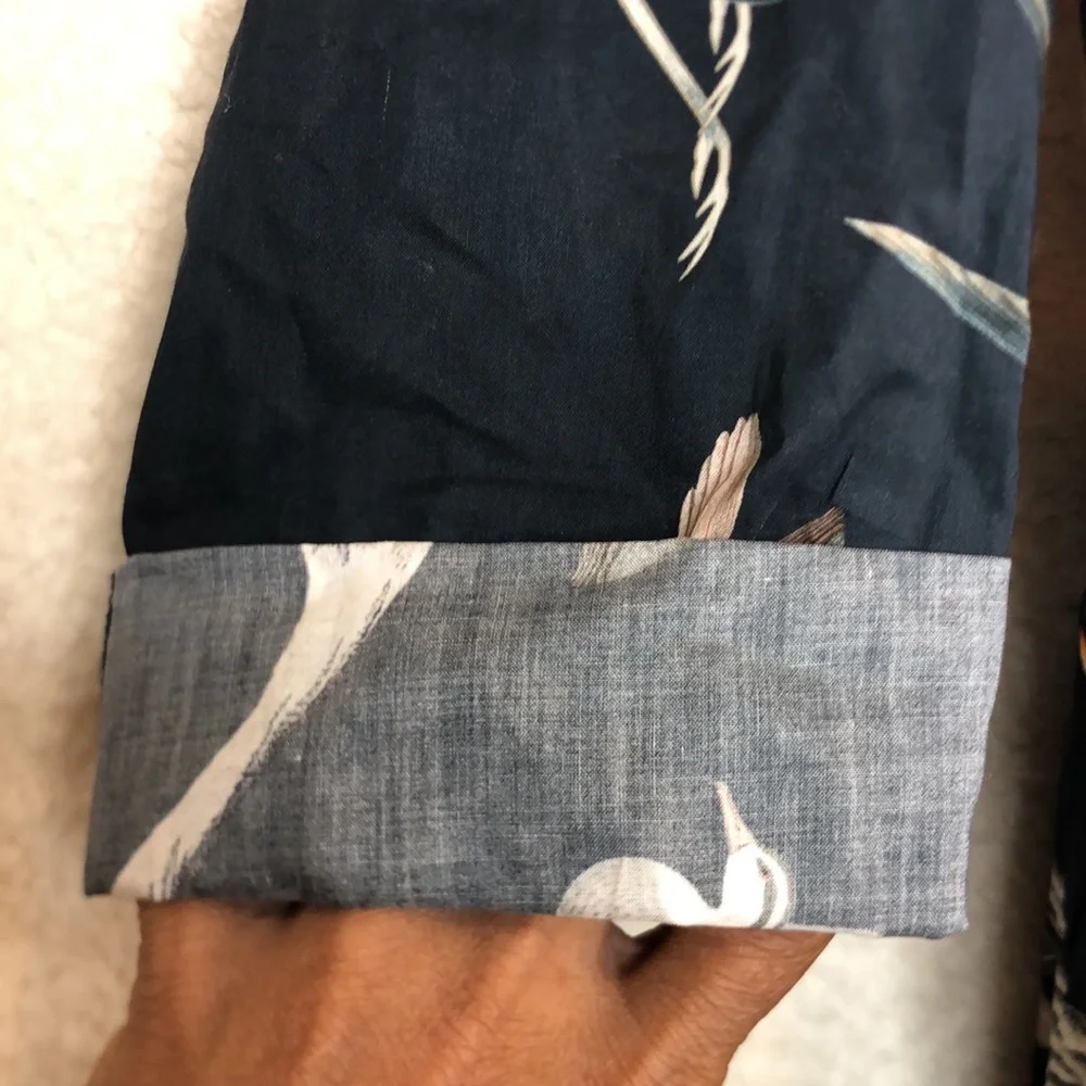 Valle O Valle Unisex Kimono Navy Bird Pattern ONE SIZE